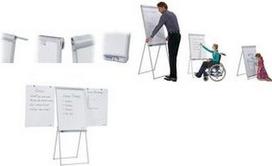 FRANKEN Flipchart Standard Deluxe, 670 x 950 mm, hellgrau Tafel magnethaftend, Vierbeinstativ, glasfaserverstärkter (FC84)
