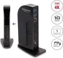 Delock - Dockingstation - USB-C / Thunderbolt 3 / Thunderbolt 4 - 3 x HDMI, 3 x DP - 1GbE - 135 Watt (88051)