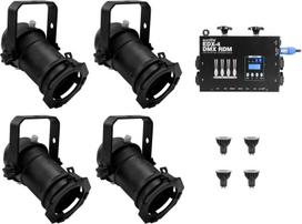 EUROLITE Set 4x PAR-16 Spot sw dim2warm + EDX-4 DMX RDM LED-Dimmerpack (20000694)