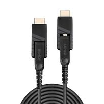 Lindy - HDMI-Kabel - HDMI / DVI - 50,0m - Geschützter Hybridkupfer/Faseroptik - Schwarz - rund, 4K Unterstützung (38324)