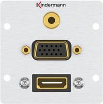 Kindermann 7444000586 HDMI + VGA + 3.5mm Aluminium Steckdose (7444000586)
