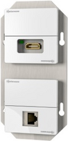 Kindermann 7456 000 544. Buchsen-Typ: RJ-45 + HDMI. Produktfarbe: Weiß. Tiefe (min): 6 cm (7456000544)