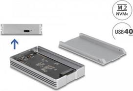 Delock - Speichergehäuse - M.2 - M.2 NVMe Card - Thunderbolt 3, Thunderbolt 4, USB4 - Silber (42018)