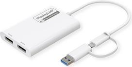 ROLINE Display Adapter USB Typ C A - Dual DP 4K60 ST/BU - Adapter - Digital/Daten (12.03.3207)