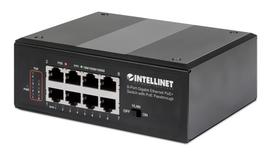 Intellinet IPS-08G-95W 8-Port Gigabit Ethernet PoE+ Switch with PoE Passthrough - Switch - unmanaged - 8 x 10/100/1000 (PoE+) - an DIN-Schiene montierbar - PoE Passthrough / PoE+ (120 W) - AC 120/230 V / DC 48 - 57 V