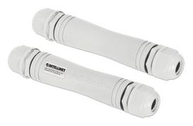 INTELLINET Ultra Long Range Outdoor Fast Ethernet PoE+ Extender Set Verlängert PoE-Reichweite auf bis zu 1000 m, ein PD-Port bis zu 95 W, IEEE 802.3bt-kompatibel (4PPoE), IP67 wasserdicht und staubgeschützt, Set aus zwei Modulen, Kunststoff, grau (561952)
