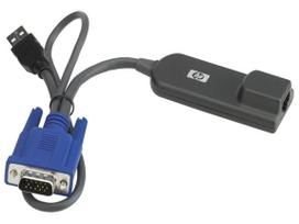 Hewlett-Packard HP USB Interface adapter - Video- / USB-Erweiterung - für HP TFT7600 G2, BLc3000 Enclosure, ProLiant DL360p Gen8, ML350e Gen8, Server Console Switch (AF628A)