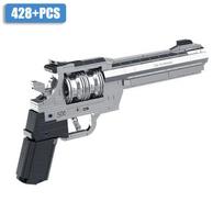 2024 NAUJAS Karinis M500 revolverio pistoletas Statybinių kaladėlių rinkiniai M10 MP7 automatinis pistoletas Šaudantis kulka Ginklas Kaladėlės Žaislai Vaikams Dovana