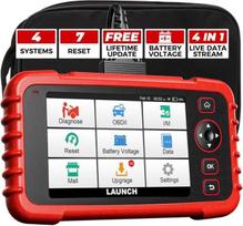 Automobilio diagnostikos lagaminas - LAUNCH - CRP123X V2.0 - 7 atstatymai - 5 colių jutiklinis ekranas - OBD2 Prancūzų k. raudona
