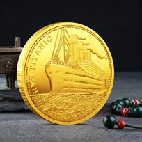 Titanic Wreck Commemorative Medal, Titanic White Star Line Coin, Plated Gold Coin, Commemorative Coin, Small Gift, Micro Round auksas