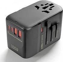 "GaN" 100 W kelioninis adapteris su USB-C ir USB - kelių prievadų įkroviklis iki 5 įrenginių vienu metu, 3C2A dizainas, universalus lizdas ES, JK, JAV ir ES
