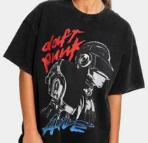 Vintage Daft Punk Band Short Sleeve Black All Size Shirt OM328 Unisex T-Shirt L