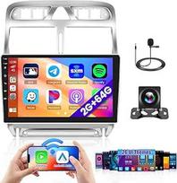 "Hikity" 2G 64G "Android 15" automobilinis radijas "Peugeot 307 2002-2013" su belaidžiu "Carplay" "Android" automobiliu, 9 colių jutiklinio ekrano automobilinis radijas su GPS navigacija "Bluetooth WiFi" RDS FM MIC atbulinės eigos kamera