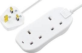 "Masterplug BTN10N" 2 kištukiniai lizdai, 13 A, 10 metrų ilgio ilgintuvas su maitinimo indikatoriumi - baltos spalvos