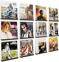 12 vinilinių plokštelių sieninių laikiklių, medinis vinilo laikiklis, vinilo lentynos laikiklis, sieninis laikiklis, skirtas plokštelėms, kompaktiniams diskams, nuotraukų albumams ir kolekcijoms laikyti (juodas)