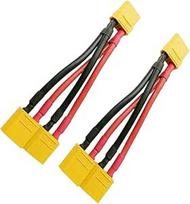 2 vnt. XT90 XT-90 lygiagrečioji jungtis - 1 moteriško ir 2 vyriškų kištukų adapteris, Y skirstytuvo laidų jungtis su 10 cm 12AWG kabeliu