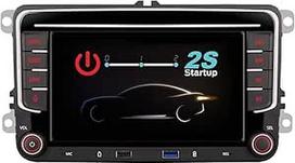 CarPlay Android IPS jutiklinio ekrano automobilinis radijas - Clean Linux sistema, AM/FM RDS radijas, BT, dvigubas USB prievadas, suderinamas su VW Passat, Golf MK5, Jetta, Caddy, EOS, Tiguan