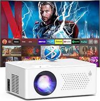 Išmanusis projektorius su "Android", mini projektorius WiFi6 Bluetooth 5.2 Full HD 1080P nešiojamasis lauko/namų kino projektorius, 50 % priartinimas, 200 colių ekranas, suderinamas su "Stick/HDMI/Smartphone/Game Console