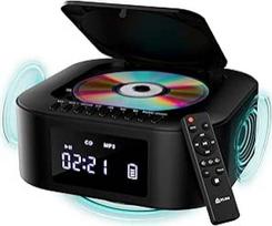 KLIM Boombox E1 radijo imtuvas su CD grotuvu - žemų dažnių garsiakalbis su žemų dažnių garsiakalbiu - FM radijas, MP3, "Bluetooth", AUX, USB - nešiojamas CD grotuvas su belaidžiu režimu ir įkraunama baterija - su nuotolinio valdymo pulteliu - juodas/ sida