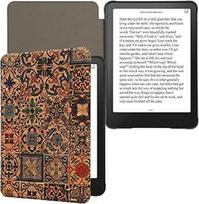 kwmobile dėklas, suderinamas su "Amazon Kindle Paperwhite" (2024)/"Colorsoft" - kamštinis elektroninės skaityklės apsauginis dangtelis - plytelių raštas, rudas, mėlynas, raudonas