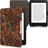 kwmobile dėklas, suderinamas su "Amazon Kindle Paperwhite" - kamštinis elektroninės skaityklės apsauginis dėklas (skirtas modeliams iki 2017 m.) - vasaros gėlės, oranžinė, žalia, raudona