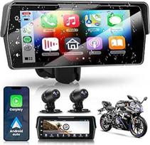 Motociklo Carplay ekranas su prietaisų kameros priekine galine kamera, skirta motociklams, su 2 kameromis, įrašymo kilpa, belaidžiu CarPlay ir "Android" automobiliu, "Bluetooth" nešiojamuoju 6,86 colių jutikliniu ekranu, navigacija / navigacija