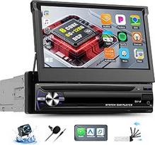 OiLiehu 6G + 128G 8 branduolių "Android 15" automobilinis radijas 1 DIN belaidis "CarPlay" "Android" automobilis, 7 colių rankinis ištraukiamas automobilinis radijas su ekranu GPS "WiFi" "Bluetooth" veidrodinis ryšys FM RDS SWC USB DSP EQ atbulinės eigos