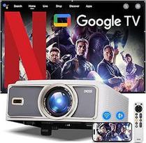 Projektorius，[1500Brightness]4K projektorius su "Wifi6" ir "Bluetooth",Išmanusis projektorius su elektriniu laikikliu,MAX 300'' ekranas Namų kino projektorius,Automatinis fokusavimas ir kinetinė plokštuma,Atnaujintas "Dess C5 Pro GTV