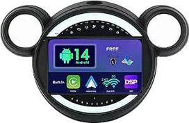 SXAUTO Android 14 IPS automobilinis radijas BMW Mini Cooper R56 R60 (2007-2014) - Integruotas CarPlay Android automobilis - Nemokama atbulinės eigos kamera - 2G + 32G - Valdymas vairu DAB Fast Boot Bluetooth - 2 DIN 9