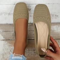 Kasdieniai ir patogūs laisvalaikio batai, kvėpuojantys flyknit batai, minkštapadžiai moteriški vienviečiai batai 36 chaki