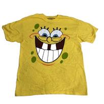 Spongebob Squarepants Didelis Veidas Dantis Geltonas Pakartotinis Spaudinys Naujas Karštas Unisex Marškinėliai XL