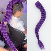 Ilgi Violetiniai Kasytės Cosplay Plaukų Priauginimai Sintetiniai Kasytės Plaukai Lengvai Įsegamas Arklio Uodega Cosplay Helovino Kostiumui