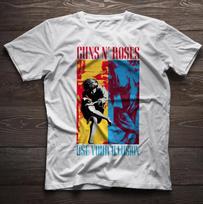 Vintažiniai Guns N' Roses Use Your Illusion I Roko Grupės Pakartotinis Spaudas S-4XL Unisex Marškinėliai XXXL gray