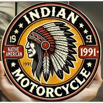 Vintažinis Indian Motorcycle Metalinis Sienos Menas Retro Garažo Ženklas Atsparus Oro Sąlygoms Aliuminio 20x20