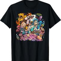 Rick and Morty Brian Allen Group Iliustracijos Marškinėliai S juoda