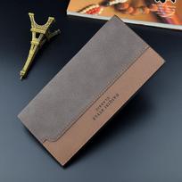 Vintažinės mados vyriškos ilgos piniginės dirbtinės odos kortelių laikiklis Bifold piniginės verslo piniginė 18.5cm*9.5cm*1.8cm tamsiai ruda spalva