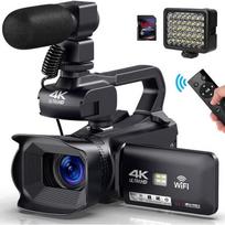 4K vaizdo kamera - WiFi - 64MP - 4 colių jutiklinis ekranas - 18x priartinimas - 4500mAh baterija