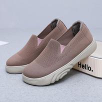 Casual Platform Loafer Shoes for Women Breathable Knitted Soft Walking Shoes Non-Slip Lightweight Running Sneakers Women's Comfortable Dress Shoes 35 tamsiai ruda spalva