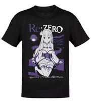 Anime Re:Zero Emilia Violetiniai ir Balti Lette Marškinėliai Dydis S-5XL, Dovana Draugams Unisex Marškinėliai L