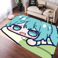 MINISO Cute H-Hatsune M-Miku Tatami Mat Carpet for Balcony Bedside Play Area NonSlip Washable Rug Otaku Home Decor Leisure Rug 60cmx90cm