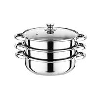 Nerūdijančio plieno 3 pakopų garintuvo puodų rinkinys su dangčiu Maisto garintuvas Statomas maisto garintuvas Vietą taupantis vizualinis dangčio rankenos dizainas Daugiafunkcis puodas with handle  Triple Layer