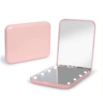 LED kišeninis veidrodėlis su ir 3x didinimu - Nešiojamas sulankstomas kelioninis veidrodėlis tinkamas ir, Kompaktiškas veidrodėlis su, Rankinis mini veidrodėlis makiažui rožinė