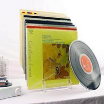 Skaidrus vinilinių plokštelių laikiklis Vinilinių plokštelių laikymo stovas Universalus vinilinių plokštelių akrilinis vitrinos stovas Laikiklis 12 albumams 22x16x21CM
