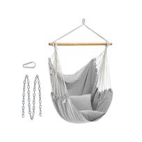 Pakabinama kėdė | 2 pagalvėlės | 150 kg | Metalinė grandinė | 148 x 125 cm | Pilka