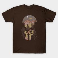 Men Black Print T-shirt Mountain Biking Moon Bliss Trail Bike Rider Silhouette Browns No-Cut Transfer Paper Print Cotton Tshirt 3XL ruda