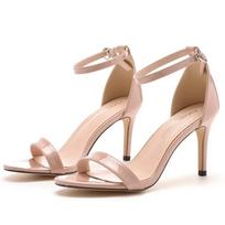 Mada Moteriški Aukštakulniai Sandalai Vasara Seksualūs Brandūs Sagtelis PU 11CM Plonas Kulnas Scenos Pasirodymas Moteriški Batai Raudonos Leopardo Raštas 35 beige
