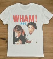 VINTAGE 1984 WHAM George Michael Andrew Ridgeley Marškinėliai Balti Unisex S-5XL Unisex T-shirt S