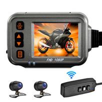 Motociklo prietaisų skydelio kamera, „WiFi“ dviguba 1080p motociklo kamera, 120 laipsnių platus kampas, stovėjimo stebėjimas, laikmatis Without  TF card juoda