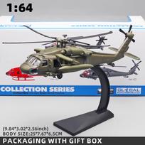 Black Hawk sraigtasparnio lydinio modelis su ekspoziciniu stovu ir dovanų dėžutės pakuote. Realistiškos garso ir šviesos funkcijos. Puikiai tinka eksponavimui.