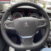Peugeot 408/Citroën C4 Sega Genuine Leather Suede Steering Wheel Cover, Hand-Stitched, Full Coverage. Default